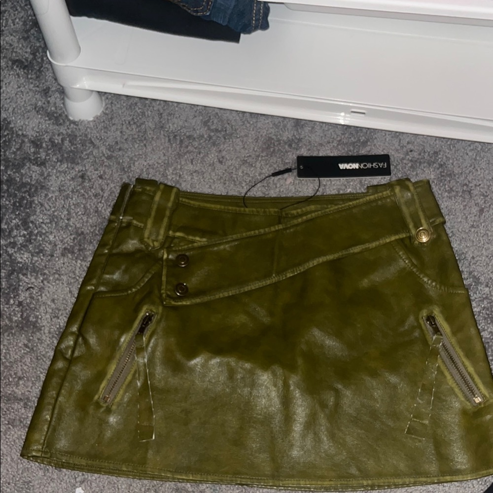 Fashion Nova Olive Green Mini Skirt